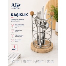 Ak Avm Dekoratif Kaşıklık, Metal-Ahşap Mutfak Düzenleyici