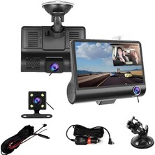 3 Kameralı Araç Içi Kamera Sistemi, 4 Inç LCD Ekran, 1080P/60Hz, 170° Geniş Açı, USB Bağla