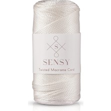 2 mm - 200 gr Polyester Makrome Ipi Ekru 230 M Polyester Makrome Ip Supla Ip ve Çanta Ipliği