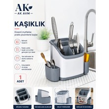 Ak Avm Tezgah Üstü Çatal Bıçak Kaşık Organizatörü , Mutfak Düzenleyici Kaşıklık