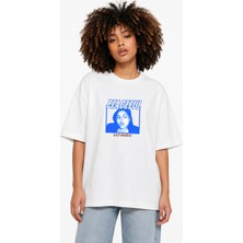 Unisex Kadın Erkek Peaceful Women Ön Baskılı Oversize Kalın Kumaş Rahat Kesim Pamuklu T-Shirt