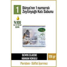 Olivos Doğal Klasik Serisi Hamam ve Zeytinyağlı Katı Sabun - Geleneksel Türk Hamamı Kokusu ile