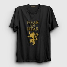Presmono Unisex Siyah Roar Game Of Thrones T-Shirt