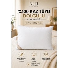 NHR HOME %100 Kaz Tüyü Dolgulu, %15 Gıdık Antibakteriyel, Uyku Yastığı / 50x70 1250gr / 1 Adet