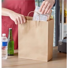 Gizpak Kraft Burgu Saplı Çanta 22X26X12CM 50 Adet