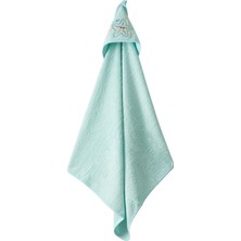 Seasparkle Kapüşonlu Bebek Havlusu – Deniz Yıldızı NAKIŞLI,75X80 Cm, Soft Cotton (Mint)