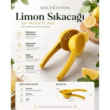 Koleksiyon Sarı Alüminyum Limon Sıkacağı, 22 x 5 x 7 cm D-BRN019 / Ergonomik Tutamaklı, Paslan
