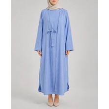 Beyaz Zambak Keten Abaya