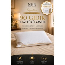NHR HOME %100 Kaz Tüyü Dolgulu, %90 Gıdık Antibakteriyel, Uyku Yastığı / 50x70 1000gr / 1 Adet