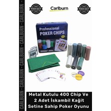 Carlburn Metal Kutulu 400 Chip ve 2 Adet Iskambil Kağit Setine Sahip Poker Oyunu ALK3538