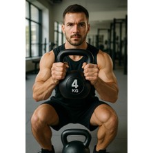 4 kg Çaydanlık Tipi Dambıl Kettlebell Ağırlık Siyah Tek Ebat