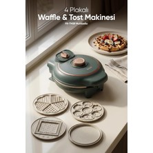 FR-TM59 Multibello Tost ve Waffle Makinesi, 4 Plakalı, Yeşil