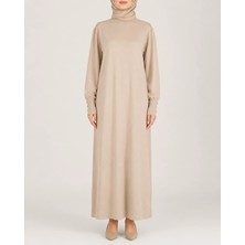 Beyaz Zambak Balıkçı Yaka Triko Elbise