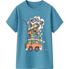 Difa Roadtrip Baskılı Erkek Çocuk Kısa Kollu Tişört