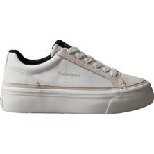 Calvin Klein Beyaz Kadın Sneaker Vulc Flatf Laceup Ny-Su