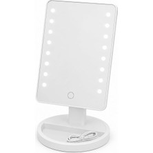 LED Işıklı Makyaj Aynası, Dokunmatik Sensörlü, Type-C Şarj Kablolu, Ayarlanabilir, 16 Led, Be