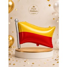 Parti Dükkanı Sarı Kırmızı Bayrak Folyo Balon 50X71 cm Helyum Uyumlu Taraftar Maç Şampiyonluk Kutlama Parti Süsü