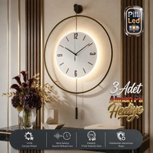 MetaQuartz Aksesuar Black FRED(50*75CM)Ledli Dekoratif DUVAR Saati