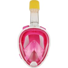 Full Face Şnorkel Dalış Maske Tam Yüz Anti-Sis ve Sızıntı S/m Pembe