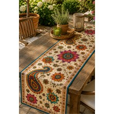Ays Home Özgün Maksimalist Bohem Desen Dokuma Üst Kalite Runner (45X135 cm )