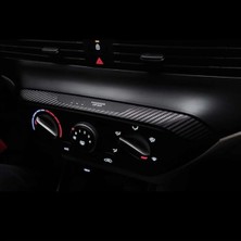 Moontime Alaçatı Design Hyundai Bayon ile Uyumlu Iç Trim Folyo Kaplama Set Ayna Katlama Butonlu, Mat Karbon Siyah