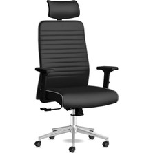 Tekno Yönetici Koltuğu Ergonomik Ofis Sandalyesi Deri Çalışma Koltuğu (Siyah Gri)