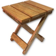 Moontime Alaçatı Tekli Katlanır Tabure 30CM 30CM Yükseklik Yerden 36CM Ahşap 1 kg Tek Kişilik Katlanabilir Kahvereng