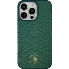 Moontime Alaçatı Santa Barbara Polo Racquet Club iPhone 13 Pro Knight Deri Kapak - Yeşil
