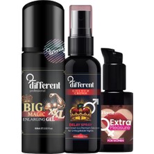 Different Profesional Uzun Deneyim Geciktirici Sprey Erkek ve Premium Kadın Uyarıcı Jel 3lü Se