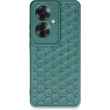 ALK Oppo Reno 11F Kılıf Petek Silikon Kapak - Koyu Yeşil
