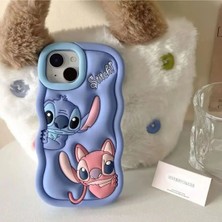 Moontime Alaçatı IPHONE 12 Pro Mavi Stich Silikon Telefon Kılıfı