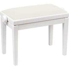 Discacciati White Vinyl Piyano Taburesi (Parlak Beyaz)