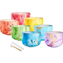 Meinl Sonic Energy 7-Parça Marble Crystal Singing Bowl Chakra Set (B4, A4, G4, F4, E4, D4, C4, 432 Hz)