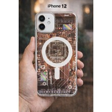 Iphone 12 Kahve Devre Magnet Kılıf