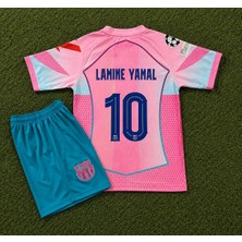 Barcelona 2025/26 Yeni Sezon Lamine Yamal Özel Konsept Çocuk Forması (Pink)Jhh