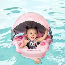 Mambobaby Yüzme Simidi - Pembe Kelebek, Emniyetli, Gölgelikli ve Ayak Destekli