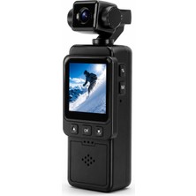 Al-tech Bilişim 4K Mini Gimbal Kamera | 180° Dönebilen Lens | 1080P Hd Kayıt | Titreşim Önleme | Taşınabilir Spor ve Vlog Kamerası