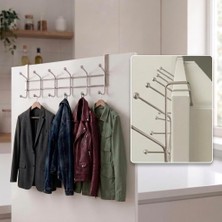 Asitan 3 Adet Eski Tip Dar Kulaklı Kapı Arkası Askısı, Krom Kapı Arkası Askısı, 12 Topçuklu Askı