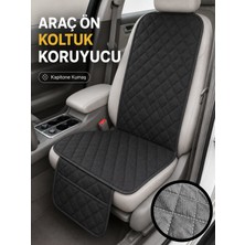 Beylini 2 Adet Oto Ön Koltuk Minderi Koltuk Kılıfı Cepli Lastikli Su Geçirmez Yıkanabilir Kapitone Kumaş Terletmez Universal Çocuk Kedi Köpek Kir Önleyici Kaymaz Set
