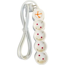 Tuncmatik Tunçmatik TSK19056 Powerstrip 4'lü Topraklı Grup Priz Beyaz Kablolu Çocuk Korumalı 1,5 Metre
