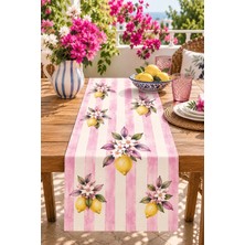 Ays Home Runner Pembe Limon Desenli Dokuma 45X135
