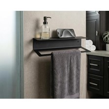 Asitan 304 Paslanmaz Çelik Havlu Askısı Duvar Tipi Modern Banyo Havluluk - Siyah