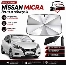 OtoÇizgi Nissan Micra Şemsiye Tip Ön Cam Güneşliği Katlanabilir Uv Korumalı Araç Cam Güneşlik