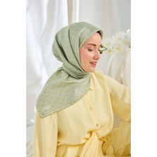 Silk Home Twill Ipek Eşarp Mini Bouquet Mint Yeşil