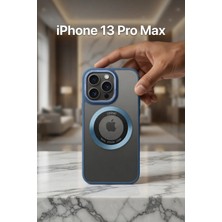 Iphone 13 Pro Max Mavi Kenarlı Magnet Kılıf