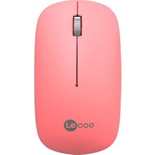 Ozkr Store Lenovo Lecoo WS214 Kablosuz Optic 1600DPI Pembe Mouse
