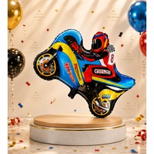 Parti Dükkanı Yarış Motoru Folyo Balon 51X54,5 cm Helyum Uyumlu Motosiklet Yarışçı Doğum Günü Parti Süsü