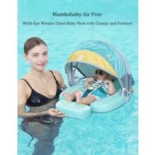 Mambobaby Yüzme Simidi - Green Monster, Emniyetli, Gölgelikli ve Ayak Destekli