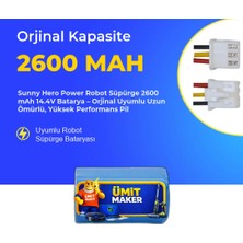 Sunny Hero Power Robot Süpürge 2600 mAh 14.4 V  Batarya – Orjinal Uyumlu Uzun Ömürlü, Yüksek Performans Pil