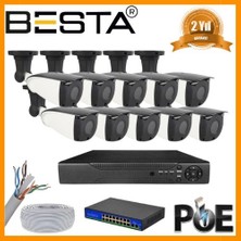 ALK 5 Mp 1440P 10 Dış Mekan Kameralı Ip Poe Güvenlik Seti